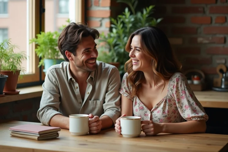 Jules Torres et sa compagne partagent un café matinal dans leur cuisine rustique, moment de complicité intime dévoilé